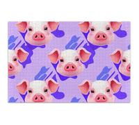 Simpatico maiale rosa puzzle 500 pezzi per adulti paesaggio floreale personalizzato cool puzzle per adulti gioco regalo puzzle 50,5 x 37,9 cm