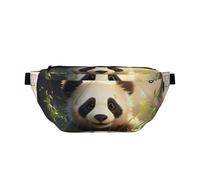Simpatico marsupio a tracolla con pianta di panda. Grande capacità, impermeabile e antipolvere, cerniera sicura, adatta per viaggi e attività all'aperto., Come nella foto, Taglia unica, Zaino da