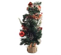 Simpatico mini albero di Natale da 50 cm con tocchi decorativi, un must per ogni installazione di vacanza (rosso)