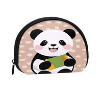 Simpatico mini borsa portaoggetti a forma di panda a conchiglia, portamonete con minis con cerniera, borsa per monete e chiavi, puoi anche riporre qualsiasi piccolo oggetto che desideri, Nero , Taglia