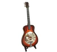 Simpatico mini strumento musicale per chitarra dal design unico, artigianato unico, carino modello classico in miniatura, ornamento da tavolo, strumento musicale portatile fai da te(7)