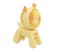 Simpatico Modello Di Animale Domestico Ventilatori Da Tavolo USB Ricaricabile Piccolo Ventilatore Elettrico Mini Creativo Portatile For Dormitorio For Ufficio Vento Forte(Yellow Deer)