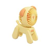 Simpatico Modello Di Animale Domestico Ventilatori Da Tavolo USB Ricaricabile Piccolo Ventilatore Elettrico Mini Creativo Portatile For Dormitorio For Ufficio Vento Forte(Yellow Dog)