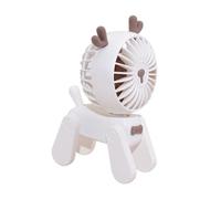 Simpatico Modello Di Animale Domestico Ventilatori Da Tavolo USB Ricaricabile Piccolo Ventilatore Elettrico Mini Creativo Portatile For Dormitorio For Ufficio Vento Forte(White Deer)