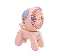 Simpatico Modello Di Animale Domestico Ventilatori Da Tavolo USB Ricaricabile Piccolo Ventilatore Elettrico Mini Creativo Portatile For Dormitorio For Ufficio Vento Forte(Pink Dog)