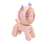 Simpatico Modello Di Animale Domestico Ventilatori Da Tavolo USB Ricaricabile Piccolo Ventilatore Elettrico Mini Creativo Portatile For Dormitorio For Ufficio Vento Forte(Pink Deer)