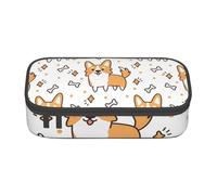 Simpatico modello di cane e osso Corgi, Astuccio per matite, Astuccio per matite Astuccio per penne a matita di grande capacità Borsa per cosmetici