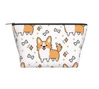 Simpatico modello di cane e osso Corgi, Borsa da toilette Borsa per trucco Borsa per cosmetici Borsa da toilette da viaggio portatile