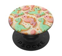 Simpatico modello di dinosauro biscotto Kawaii Dino T Rex PopSockets PopGrip Adesivo