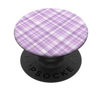 Simpatico modello di Gingham Ploid Gingham, Viola Purple PopSockets PopGrip Adesivo