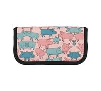 Simpatico modello di maiali piccolo astuccio semplice astuccio estetico astuccio portapenne portapenne ufficio, Nero , Taglia unica, Organizer per borse