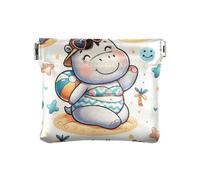 Simpatico modello ippopotamo spremere portamonete portamonete porta monete in pelle PU mini portafoglio tasca portamonete per donne ragazze uomini