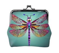 Simpatico modello libellula stampato microfibra PU portafoglio in pelle bacio blocco mini sacchetto per rossetto chiave cambiamento organizzazione