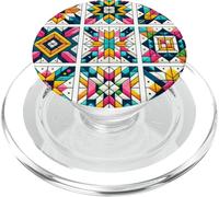 Simpatico motivo a blocchi di trapunta stile artistico PopSockets PopGrip per MagSafe