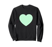 Simpatico motivo a cuore verde chiaro minimalista Felpa