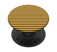 Simpatico motivo a righe orizzontali minimaliste giallo e marrone PopSockets PopGrip Adesivo