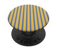 Simpatico motivo a righe verticali gialle e blu minimalista PopSockets PopGrip Adesivo