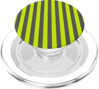 Simpatico motivo a righe verticali grigio verde brillante minimalista PopSockets PopGrip per MagSafe