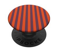 Simpatico motivo a righe verticali viola e arancioni minimalista PopSockets PopGrip Adesivo