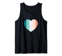 Simpatico motivo a strisce verde pastello marrone tema minimalista Canotta