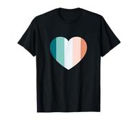 Simpatico motivo a strisce verde pastello marrone tema minimalista Maglietta