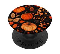 Simpatico motivo a zucca e foglie autunnali PopSockets PopGrip Adesivo