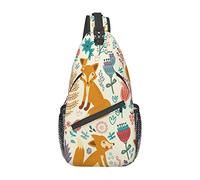 Simpatico motivo animale floreale Hd Borsa a tracolla per pesce carpa rossa giapponese, zaino a tracolla causale zaino a tracolla per donna uomo viaggio escursionismo