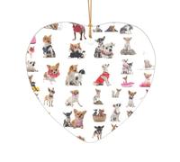 Simpatico motivo chihuahua con carlino, regalo di nozze, ornamento natalizio in acrilico per sposi e coppie