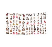 Simpatico motivo chihuahua con carlino, stampa per interni ed esterni, riutilizzabile, facile da appendere, festivo festivo decorazione per feste