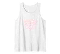Simpatico motivo floreale con cuori rosa Love grafica minimalista Canotta