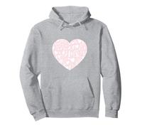 Simpatico motivo floreale con cuori rosa Love grafica minimalista Felpa con Cappuccio