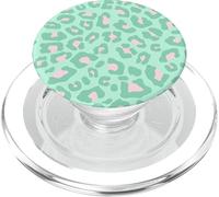 Simpatico motivo leopardato ghepardo verde e rosa in verde per ragazze PopSockets PopGrip per MagSafe