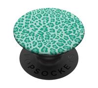 Simpatico motivo leopardato ghepardo verde in verde per ragazze donne PopSockets PopGrip Adesivo