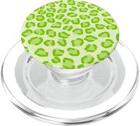 Simpatico motivo leopardato verde e bianco per ragazze e donne PopSockets PopGrip per MagSafe