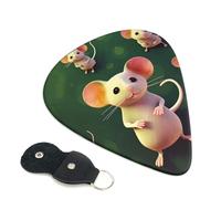 Simpatico mouse confezione da 6 plettri per chitarra con supporto, plettri per chitarra personalizzati, antiscivolo, portatili, ukulele, basso, 0,46 mm, per amanti della chitarra acustica, regali