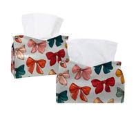 Simpatico nastro colorato fiocco senza cuciture modello copertura della scatola del fazzoletto rettangolare porta fazzoletti decorativo per il viso dispenser per il bagno cucina tavolino auto