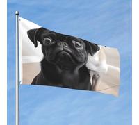 Simpatico nero Pug Dog Flag 2x3 Ft Double Sided No Fade Welcome Garden Flag Yard Flag Con Ottone Outdoor Banner Decor Per Cortile Portico Prato Decor