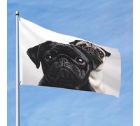 Simpatico nero Pug Dog Flag 2x3 Ft Double Sided No Fade Welcome Garden Flag Yard Flag Con Ottone Outdoor Banner Decor Per Cortile Portico Prato Decor