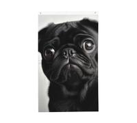 Simpatico nero Pug Dog Flag 3x5 Ft verticale doppia faccia bandiera da giardino esterno cortile casa bandiera divertente festa banner segno decorazione casa giardino bandiere per appendere poster
