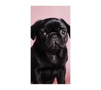 Simpatico nero Pug Door Cover Banner 90x180cm Festone Festone Stagionale Cartello di Benvenuto Decorazione Verticale Porta Appeso Per Portico Ingresso Giardino Decor