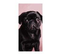 Simpatico nero Pug Door Cover Banner 90x180cm Festone Festone Stagionale Cartello di Benvenuto Decorazione Verticale Porta Appeso Per Portico Ingresso Giardino Decor
