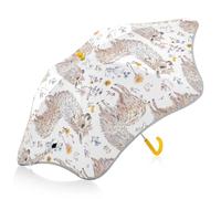 Simpatico ombrello bianco con lama per bambini, protezione da vento e pioggia, con striscia riflettente, ombrello per scuola e viaggio con chiusura a prova di pizzicamento, per bambine e ragazzi