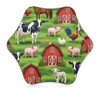 Simpatico ombrello verde con animali della fattoria per bambini, ombrello antivento per pioggia, ombrelli bastone per bambini 4T-8 Y, 35 pollici baldacchino