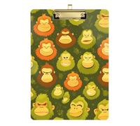 Simpatico oranghi cartone animato verde scuro porta fattura portablocco in plastica per classe di quinta elementare essenziale per insegnanti dimensioni 9 x 12