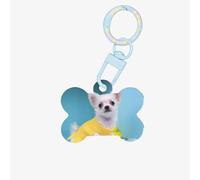 Simpatico ornamento a forma di osso di cane in acrilico, con stampa di chihuahua, targhette per animali domestici, portachiavi per le vacanze, per gli amanti degli animali domestici, regalo per cani