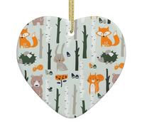 Simpatico ornamento da appendere all'albero di Natale a forma di orso, volpe, uccello, ornamento per albero di Natale,