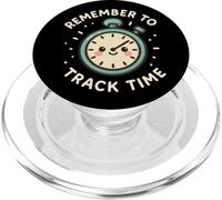 Simpatico orologio con scritta "Remember To Track Time" PopSockets PopGrip per MagSafe