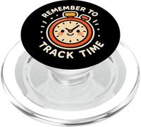 Simpatico orologio con scritta "Remember To Track Time" PopSockets PopGrip per MagSafe