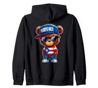 Simpatico Orsacchiotto Boricua Bandiera di Porto Rico Felpa con Cappuccio