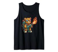 Simpatico Orsacchiotto con lanciafiamme Costume per i Fan del Fuoco Canotta